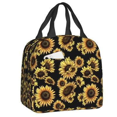 Borsa Termica Pranzo Estiva Girasole per Donne A Prova di Perdite Fiore Bello Raffreddatore Termico Bento Box Lavoro Ufficio Scuola