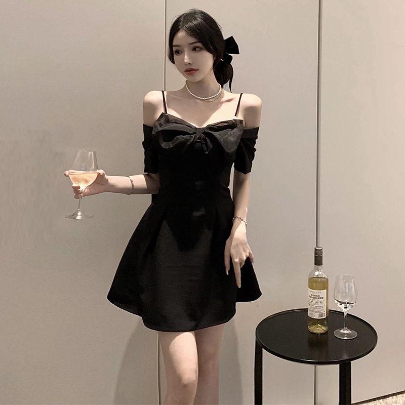 Elegant Bow One-Shoulder Strappy Dress for Summer 2026