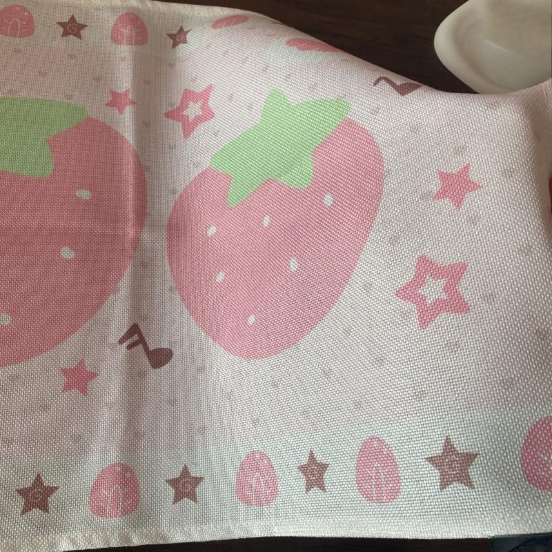 Japanese Retro Cute Cartoon Tablecloth Kawaii Musical Note Print Girl's Bedroom Dormitory Desk Decoration Handcrafted DIY Pad