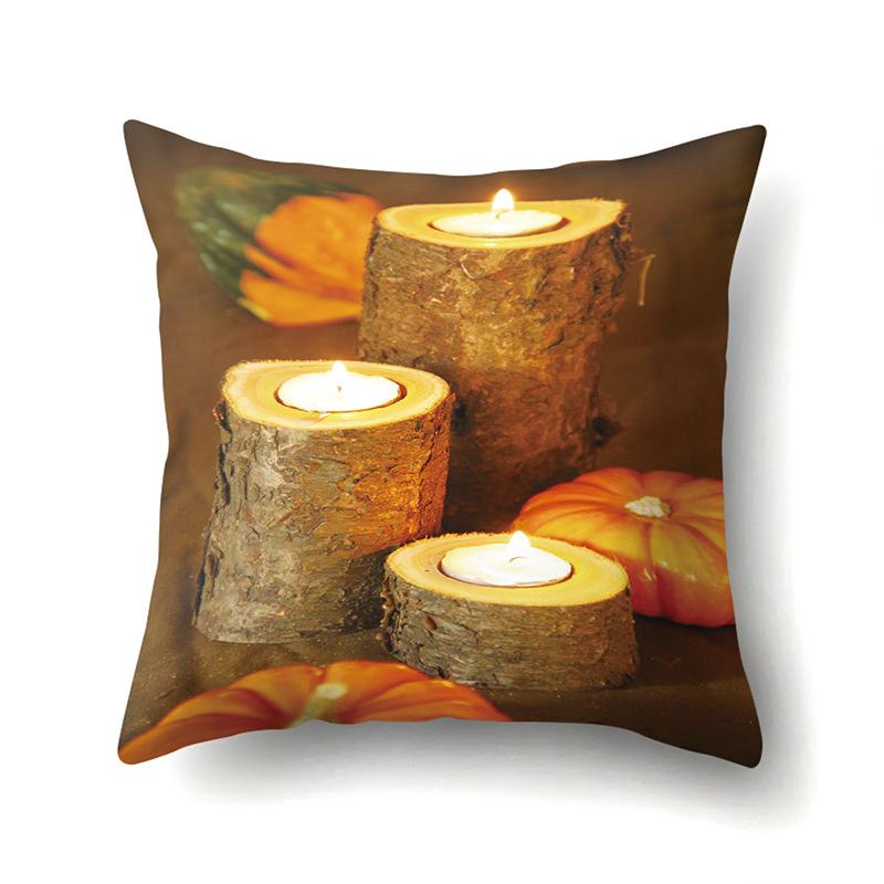 Thanksgiving Pillowcase Blessing Maple Leaf Pumpkin Sofa Cushion Cover Office Home Living Room Pillowcase
