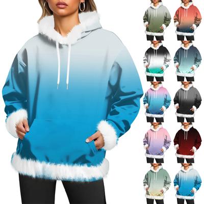 Women's Casual Fleece-lined Hoodie with Long Sleeves and Pockets, a Sweatshirt Top