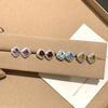 Viral Princess Cut Crystal Earrings, S925 Silver Garnet Studs, Trendy Jewelry