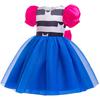Bambole Gabby Travestimento Casa delle Bambole Cartone Animato Gioco di Ruolo Set da 2 Pezzi Vestiti in Tulle a Righe Gioco per Bambini Tema Festa Abito