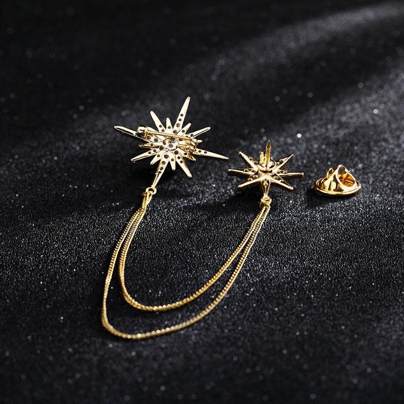 

Women Men Star Chain Brooches Pins Vintage Metal Jewelry Pendant Women S Men S Party Brooch Gift