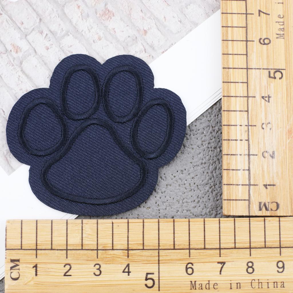 New Embroidery Cloth Sticker Navy Blue Twill Smiley Face Patch Sticker Computer Embroidery Chapter Boy Love Ironing Pentagram