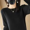 Women's Bottoming Shirt with Sweater Early Autumn New Slim Pullover Round Neck Knitted Long-sleeved Non-cashmere Top