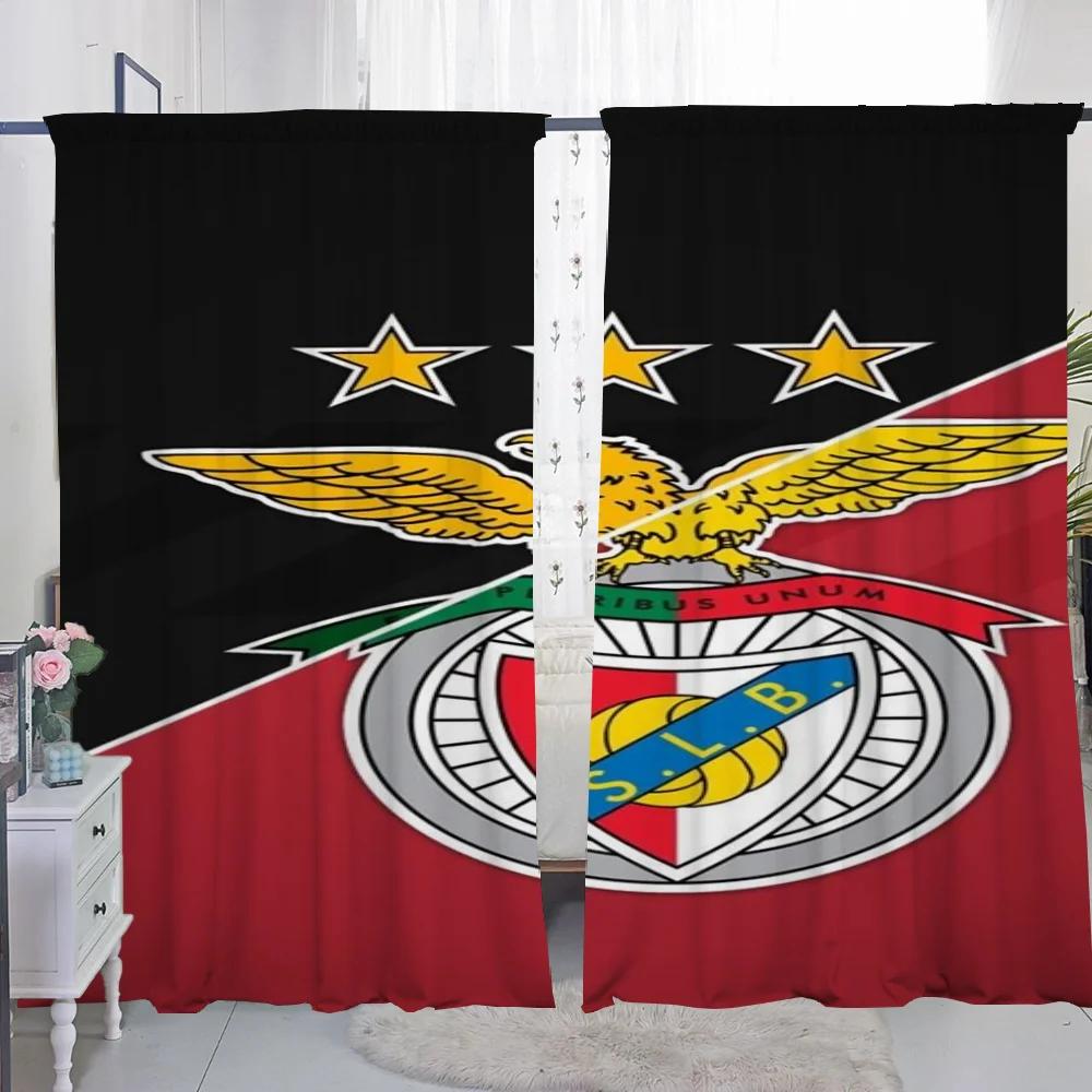 Fensterküchenvorhänge für Wohnzimmer 2 Stück Verdunkelungsvorhänge Türvorhang SL B-benfica Fc Raumteiler Schlafzimmerdekoration