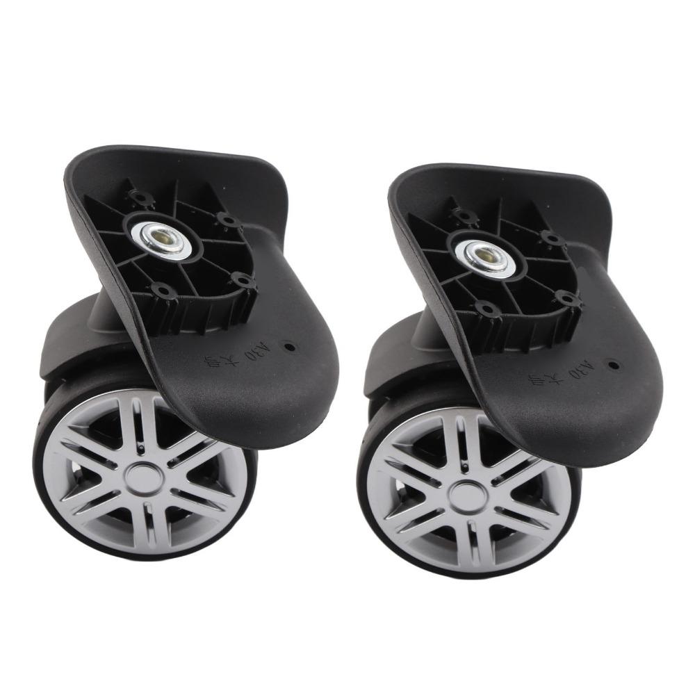1 Pair Durable Mute Luggage Replacement Wheels PP PET Black Suitcase Caster Wheels Universal Wheel Replacement Luggage Repair
