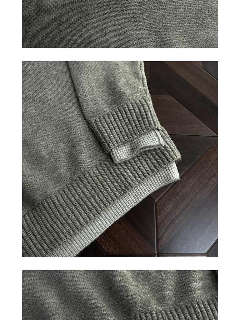 Herren V-Ausschnitt Retro-Stil Strickoberteil - Fake Zweiteiler, Winter Kragen, Lockerer Schnitt