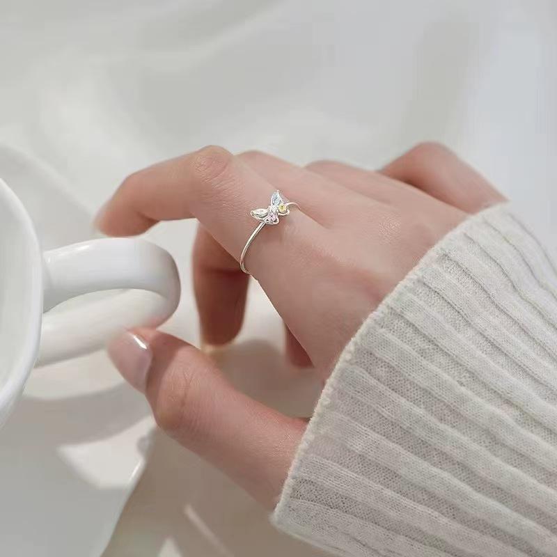 Elegant 925 Sterling Silver Butterfly Open Ring for Women – Exquisite High-End Versatile Index Finger Jewelry