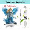 Blue-winged Guardian Angel, 2D Flat Acrylic, Tabletop Decoration, Suitable for Living Room, Office, Gifts, Christmas, Halloween