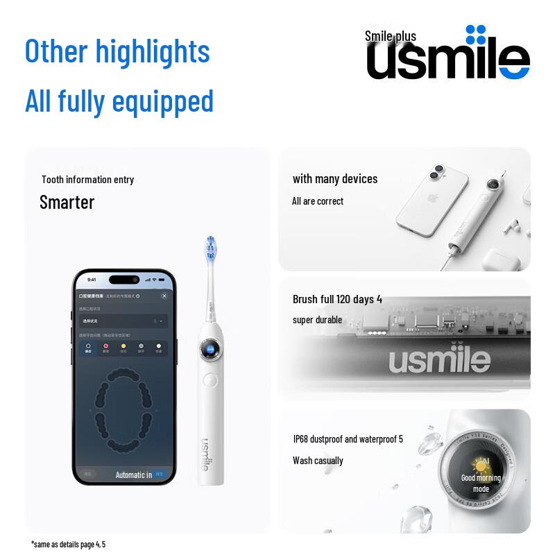 usmile Smart Sonic Electric Toothbrush CN Plug (adapter Included)