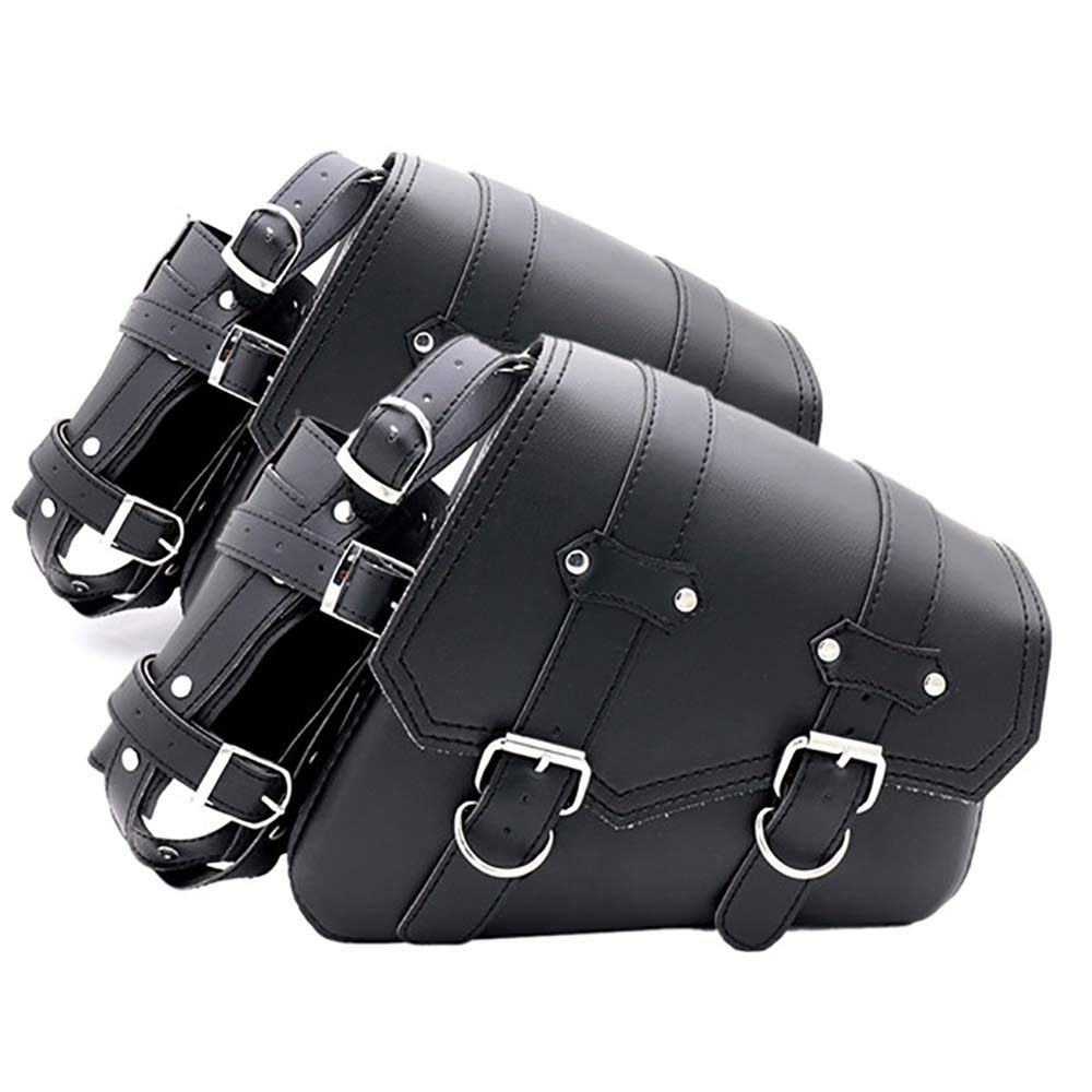 

ONGMEIL Universal Motorcycle Saddlebag Leather PU Leather for Harley Sportster 883, 1200, 40, and 40 Street Bikes (Aftermarket)