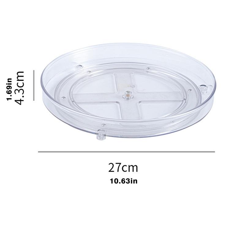 Organizador de mesa giratória de armário com rotação de 360 graus, suporte para temperos, bebidas, cosméticos, transparente para cozinha e banheiro