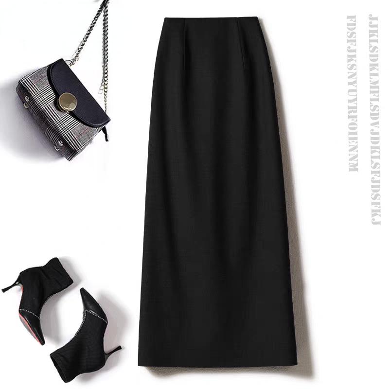 Женская минималистичная шерстяная юбка-карандаш миди - Осень/Зима L