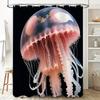Stunning Jellyfish Bath Curtain Waterproof Decorative Shower Curtain for Bathroom, Pink White Colorful Printed Home Decor Item w