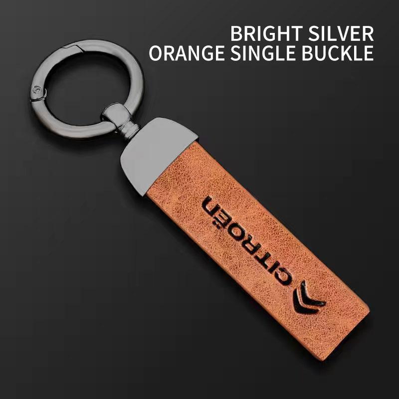 3D Car Badge Leather Keychain Auto Keyring Accessories For Citroen Celysee C6 C3 C5 C1 C2 C4 Aircross Picasso Cactus Berlingo