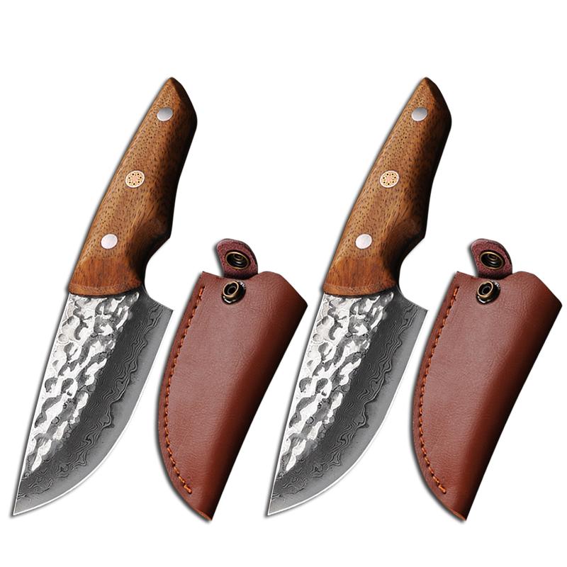 Damascus Steel Kitchen Knvies Meat Cleaver Chef Knife Steak Barbecue Knife Tang Full Fish Knife Slicing Boning Cooking Tools