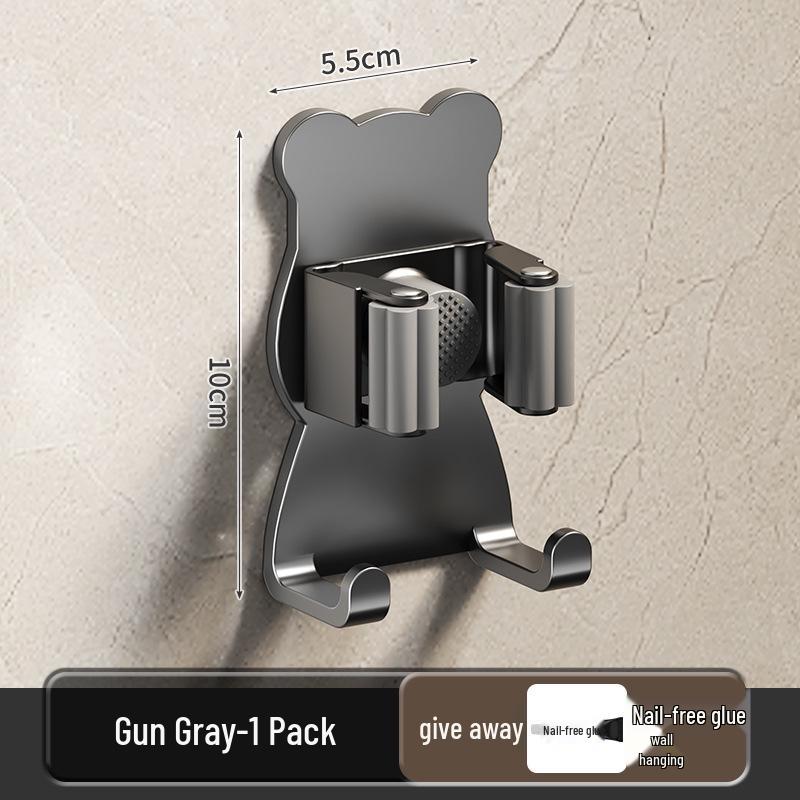 

Держатель для швабры без сверления «Маленький медвежонок»: Прочный настенный органайзер для ванной комнаты с крючками, выдерживающими нагрузку