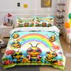 "Sunny Bees Under Rainbows!" Bedding Sets Duvet Covers Pillowcases(1* Duvet Cover 2* Pillowcases Without Duvet Insert)