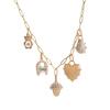 Trendy 18K Gold Stainless Steel Heart Pendant Necklace with Pearl