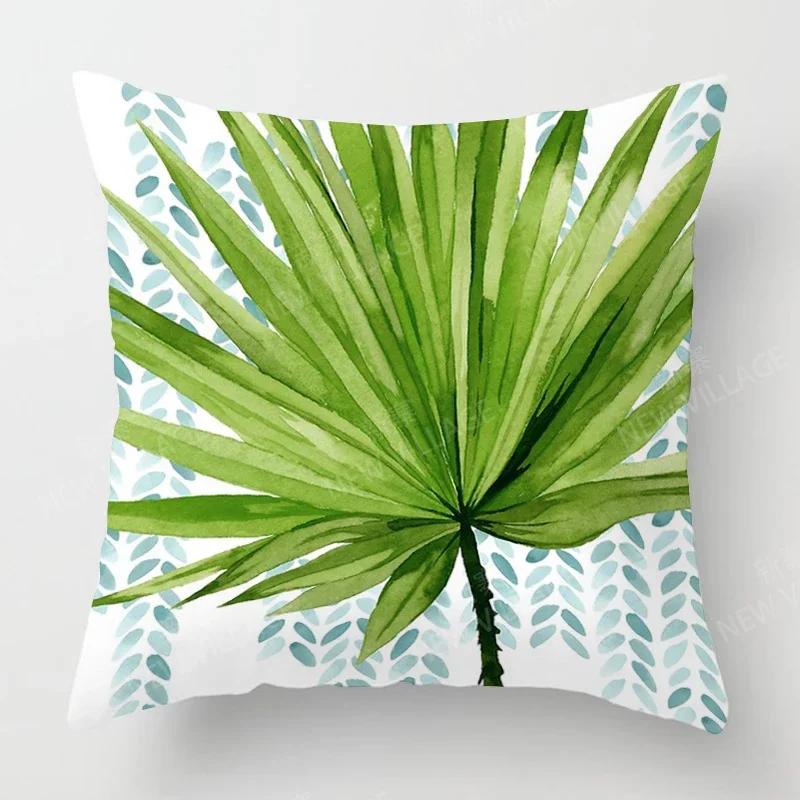 Nordic fall home decor autumn throw pillow case sofa Cushion cover modern 45x45cm 45*45 50x50 60x60cm 40*40cm green leaf plant