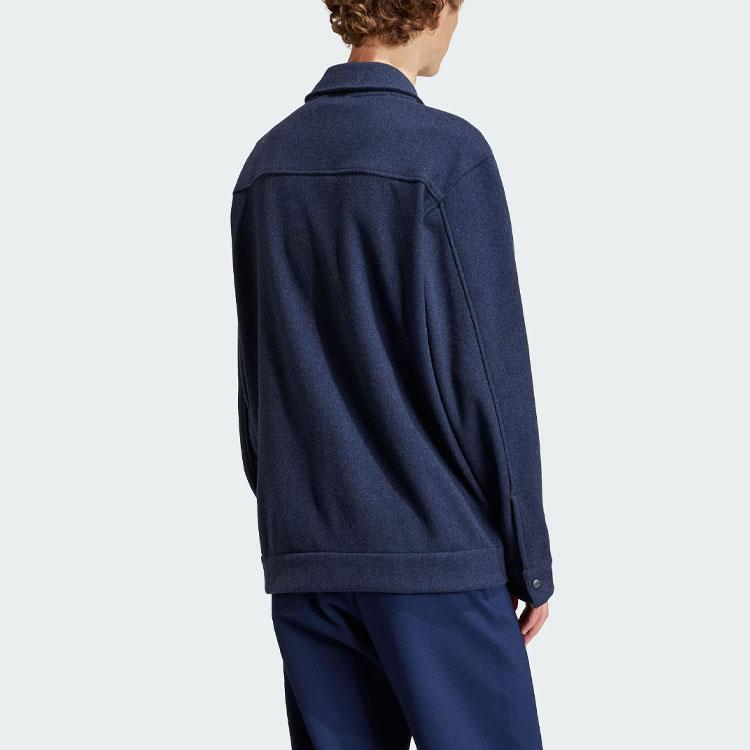 Adidas Originals Premium Overshirt With Logo Men Outerwear Indigo IS2045
