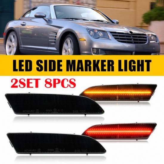 2-8PC Front Rear Bumper Signal Side Marker Light For 04-08 Chrysler Crossfire EA