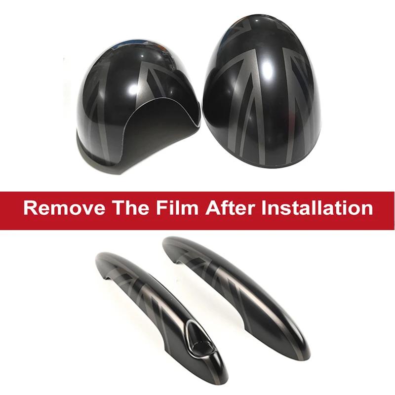 

For MINI Cooper Rear View Side Mirror Shell Door Handle Case Cover R55 R56 R57 R58 R59 R61 Sticker Car Accessories R55R56R57R58R59R60&Manual folding