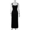 Goth Dark Punk Grunge High Split Hem Straps Dess 90s Streetwear Gown Women Sexy Corn Bandage Velvet Dresses Mall Gothic Clothing