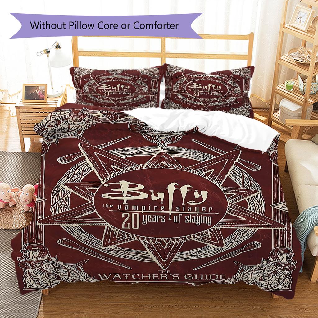 Biancheria da letto con motivo Buffy l'ammazzavampiri, Set copripiumino Copripiumino Federa Regalo di Compleanno per la Casa (1 * copripiumino + 2 * federa, senza nucleo)