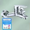 Zinc Alloy Basin Faucets Chrome Wall Mounted Hot Cold Water Dual Spout Mixer Tap for Bathroom Splitter Bath Shower Basin