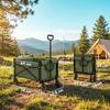 81L Festival Trolley On Wheels, Compact Garden Folding Trolley Cart with Adjustable Handle 80L Green