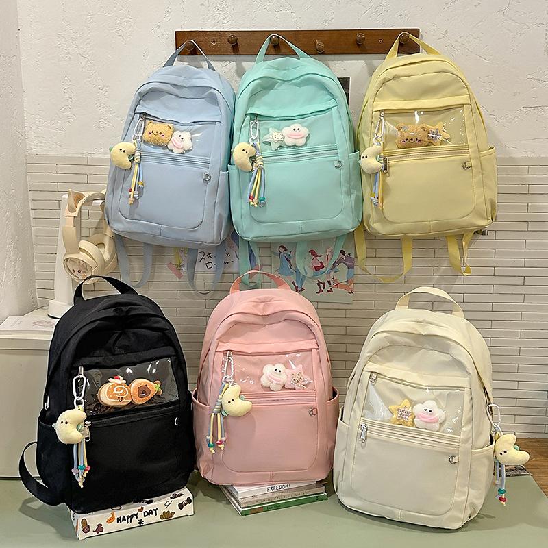 Schoolbagins Schoolbag Female Japanese Cute Soft Girl Girl Primary School Backpack Large Capacity Nylon High School Backpack