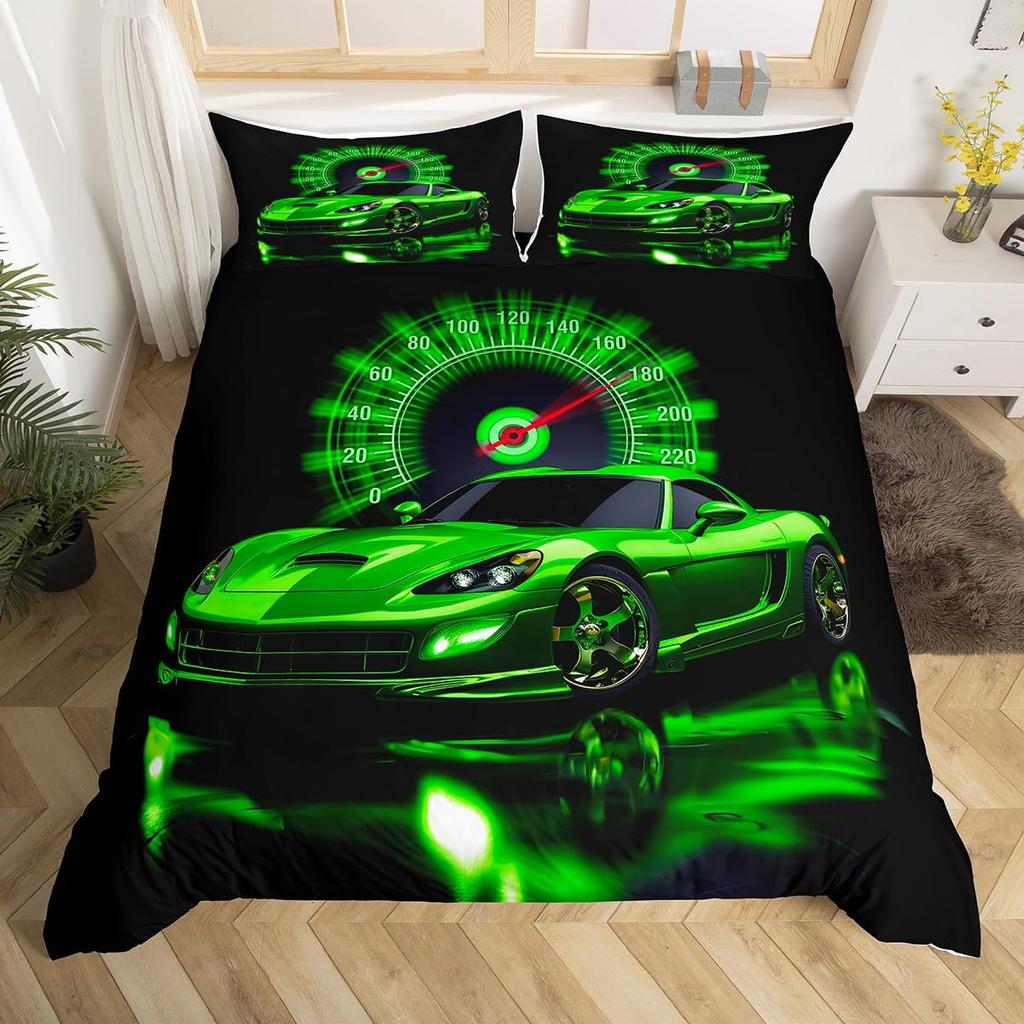 Off-Road Motorcycle Rider Three-Piece Quilt Cover 3D Digital Printing Bedding Set Bed Cover