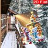 2D Flat, 2D Flat Christmas Double Snowman Wooden House Garden Flag- Outdoor Garden Flag Double-sided Home Decoration Courtyard Decoration Outdoor Deco