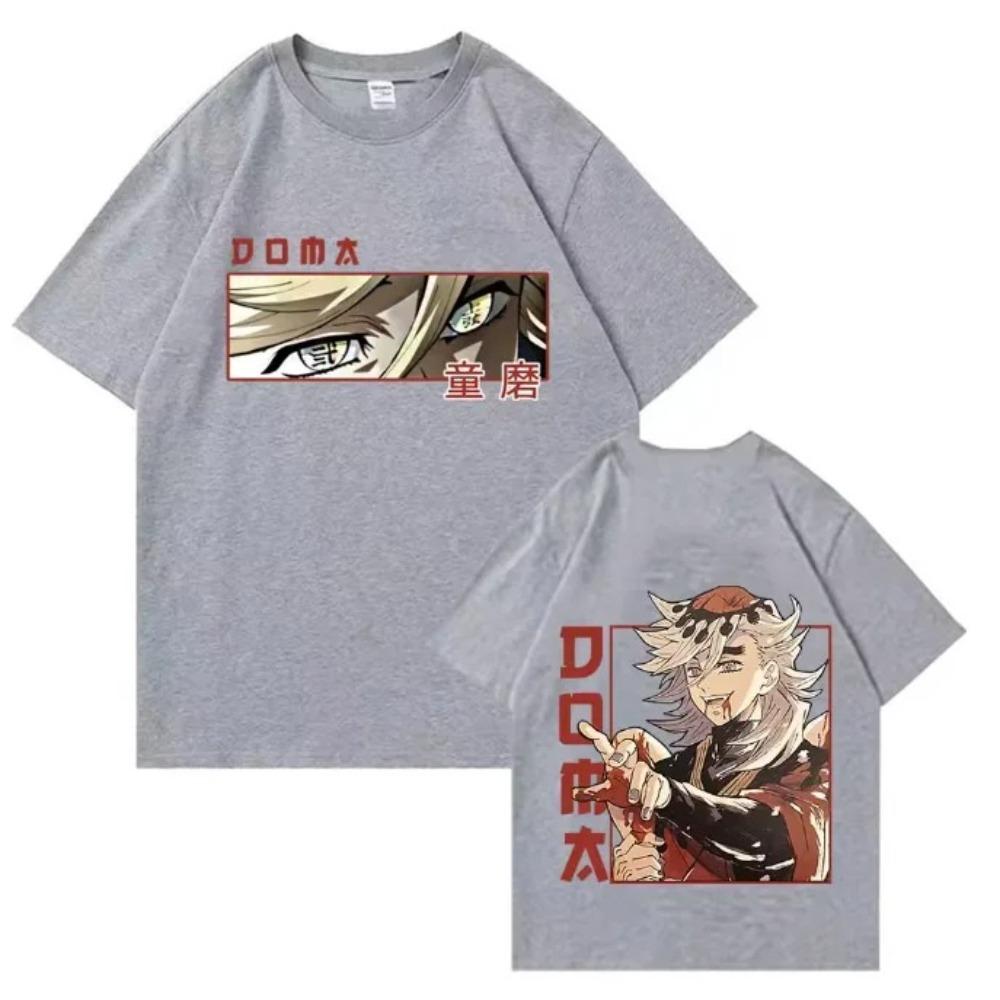 2026 Anime Demon Slayer Douma T-Shirts Man Women Summer High Quality Cotton T Shirt Casual O-Neck Short Sleeve Shirts