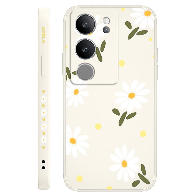 Coque de téléphone élégante Marguerite Pour VIVO V50 V40 V30 V29 V29E V27 V27E V25 V25E V23 V23E V21 V20 Y20 Y12 Y21 Y22 Y50 Y35 Pro 4G 5G