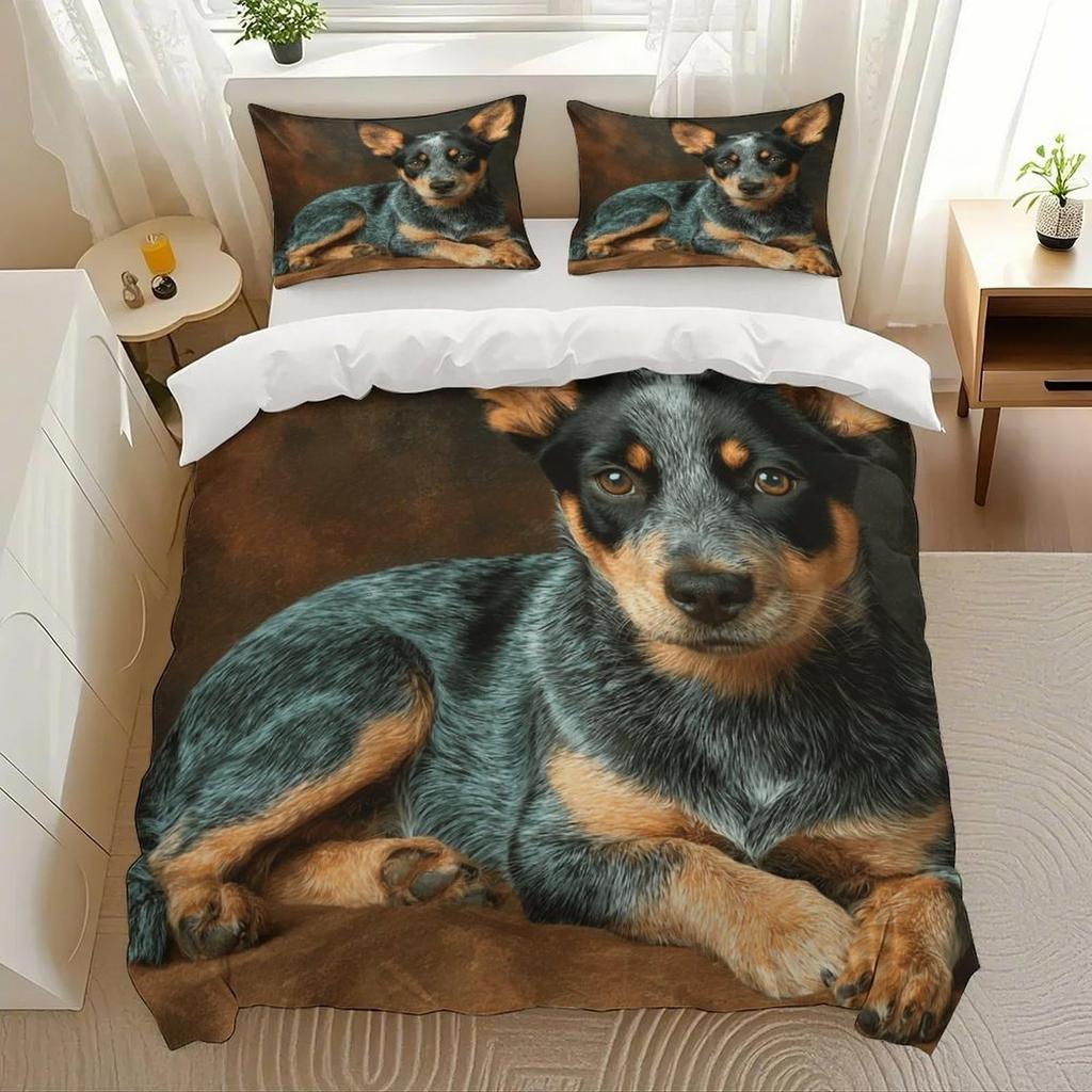 Pet Dog Hound Pattern Bedding Sets Cute Puppy Print Duvet Cover Bed Comforter Set Exquisite Bed Supplies Set Luxury Gift