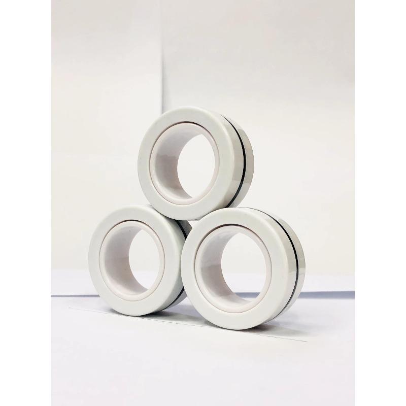 3pcs Anillos Magnéticos para Dedos Coloridos Set de Juguetes Fidget Imanes para Adultos Anillos Giratorios para Aliviar el Estrés Alivio de la Ansiedad Terapia