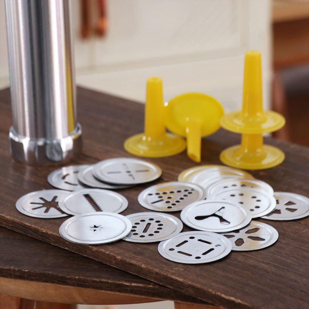 4 Nozzles Cookie Press Kit 20 Cookie Discs DIY Biscuit Maker Cookie Machine Mold  Bakery Shop