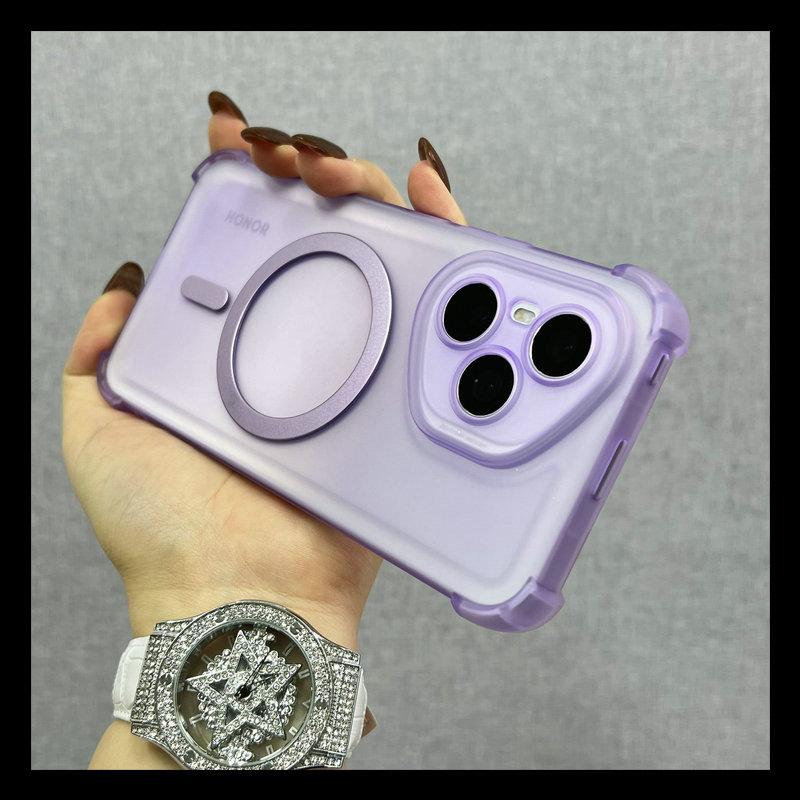 

Магнитные противоударные мягкие чехлы-подушки безопасности для VIVO X200 FE Magsafe Беспроводная зарядка Силиконовая задняя крышка для VIVO S30 Pro mini Чехол For VIVO X200 FE фиолетовый