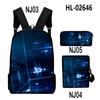 Stile Classico Novità Tecnologia Stampa 3D 3pz/Set pupilla Zaini Scolastici Zaino Daypack per Laptop Borsa a spalla inclinata Astuccio