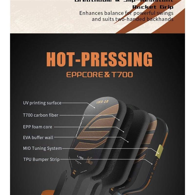 Selkirk Co-branded Same Style Pickleball Paddle Sand Blast Surface Hot Press Integrated EPP Core LOCO 2.0 Sports Racket
