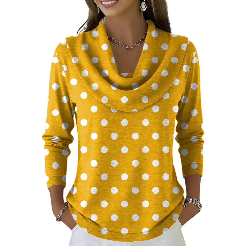 Women's Casual And Fashionable Round Neck Long Sleeved Printed Top Sweater
