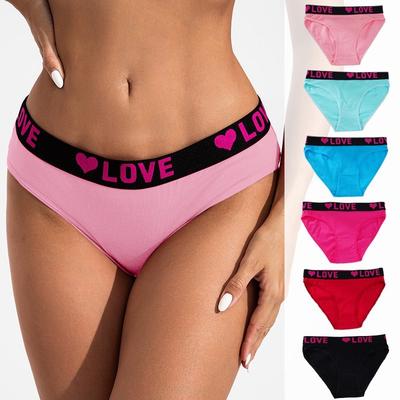 1PC Panties Sports Mid Waist Waist Solid Color Cotton Simple Breathable Comfortable Girls Pants Panties