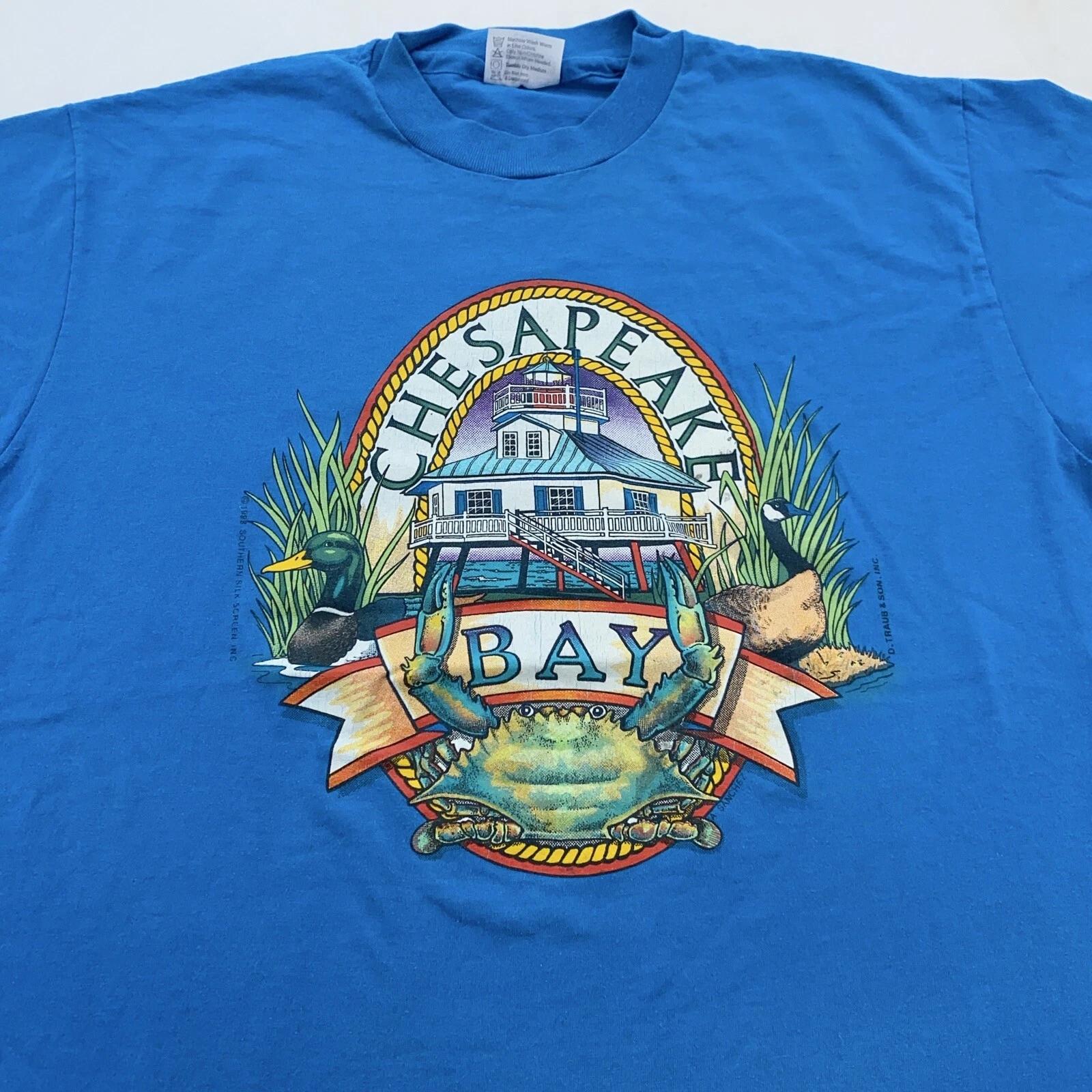 

vintage 80s CHESAPEAKE BAY T-Shirt MEDIUM/LARGE duck goose crab beach nature S