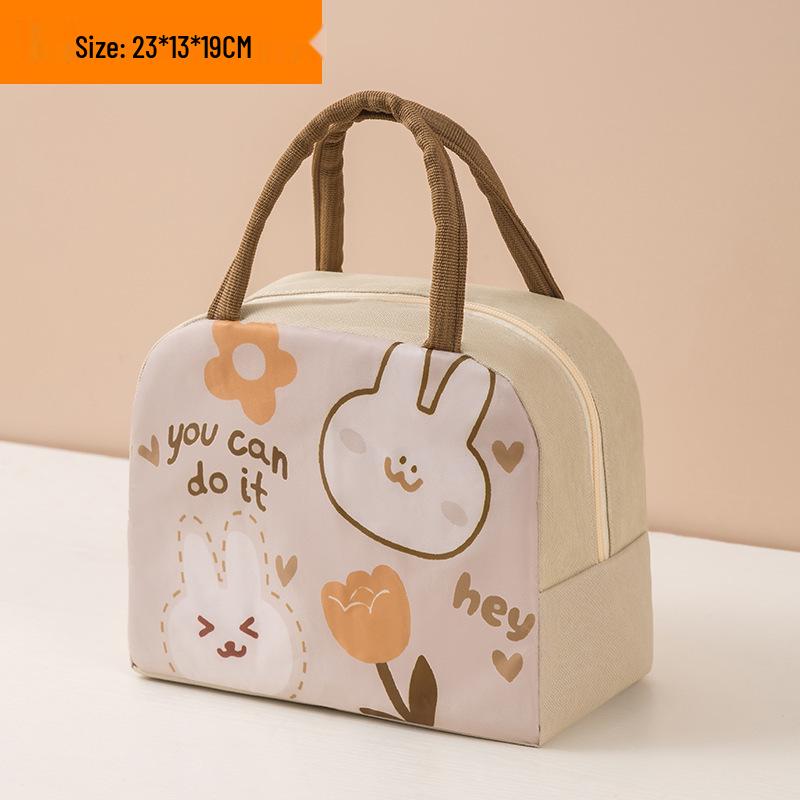 Stylish Cartoon Insulated Lunch Tote - Large Aluminum Foil Liner for Work, Picnics, Kids.