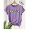 Elegant short-sleeved dress for women Cute Yoga Frog Print Crew Neck T Shirt Suitable for spring wear Summer Autumn Winter fashion