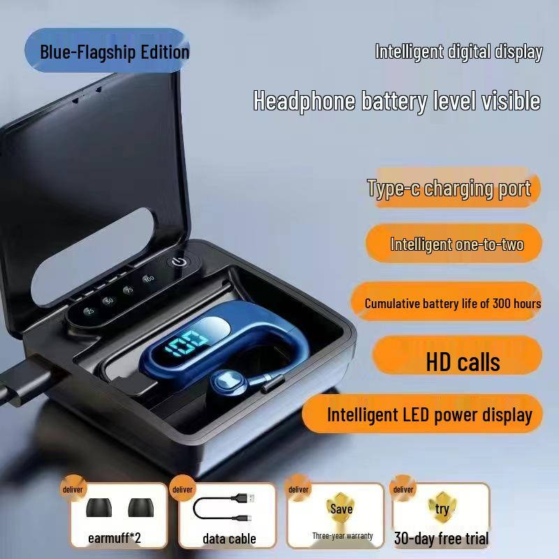 2025 Bluetooth Ear-hook Earphones: Large Battery, Super Long Life, Digital Display, for Huawei, Apple, Android